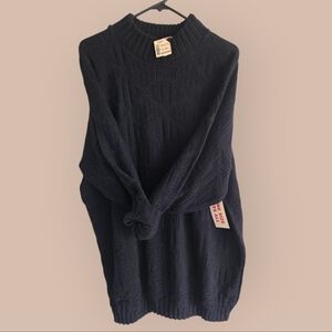 SPUNKY BRAND NEW 90S VINTAGE Black Knit Sweater Grunge Y2k Goth Punk